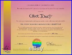 1966 Seuss Chuck Jones Signed Grinch Original Production Animation Drawing Cel