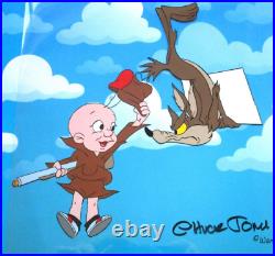 1979 WILE E COYOTE ELMER gun SIGNED CHUCK JONES Warner Brothers PRODUCTION CEL