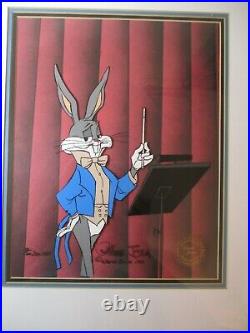 1983 BUGS BUNNY CONDUCTOR CEL # 82 of 200 Signed by CHUCK JONES Framed # 3296