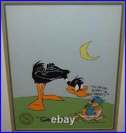 1986 Chuck Jones Daffy Daddy Framed Cel Artwork Hand signed 47/200