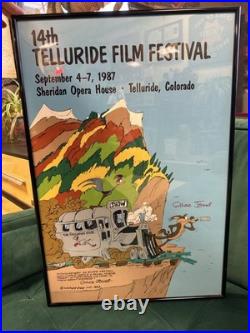 1987 Telluride Film Festival Poster Chuck Jones Signed Wile E Coyote Road Runner