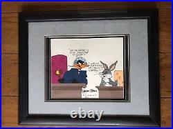 1987- Warner Bros. Bugs Bunny Animation Cel Signed by Chuck Jones Framed