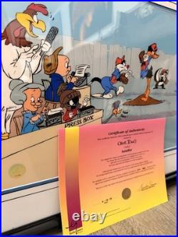 1994 Chuck Jones Signed Sandlot Looney Tunes Cel Framed COA #104/500