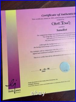 1994 Chuck Jones Signed Sandlot Looney Tunes Cel Framed COA #104/500
