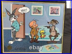 2 Framed CHUCK JONES Signed Hand Painted Cels Bugs Bunny