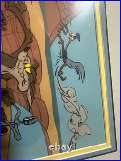 ACME Rocket Wile Coyote & RR Limited ed. Hand painted signed cel by Chuck Jones