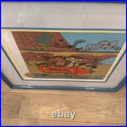 ACME Rocket Wile Coyote & RR Limited ed. Hand painted signed cel by Chuck Jones