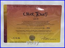 ALL IN Bugs Bunny Chuck Jones Signed Limited Cel Poker Game Looney Tunes Cell