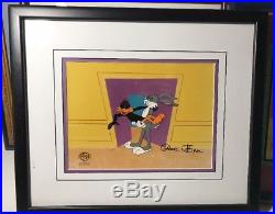 BUGS BUNNY & DAFFY DUCK Animation Production Cel Signed by Chuck Jones with COA