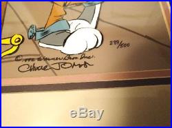 BUGS BUNNY & DAFFY DUCK SHOWDOWN FRAMED SIGNED CHUCK JONES WB cel LTD #289/500