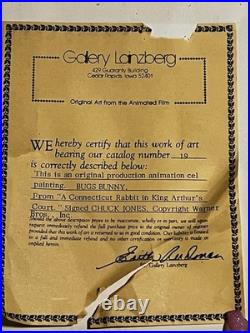 BUGS BUNNY Production Cel Signed By CHUCK JONES Looney Tunes 1978