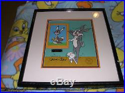 BUGS Bunny AND ORIGNIAL BUGS SIGNED CHUCK JONES FRAMED WB cel Looney Tunes