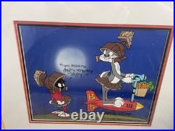 Bugs And Marvin Duck Dodgers Limited Edition Of 200 Animation Cel Very Rare 1984
