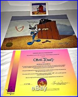 Bugs Bunny Cel Gulli Bull Signed Chuck Jones Rare Artist Proof Cell & Promo Card