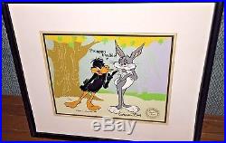 Bugs Bunny Daffy Duck Cel PRONOUN TROUBLE Signed Chuck Jones Warner Bros 1988