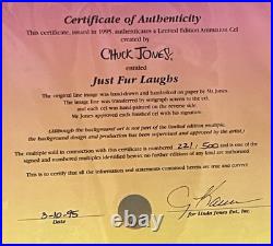 Bugs Bunny Daffy Duck Framed Just Fur Laughs Signed Chuck Jones Animation Cel