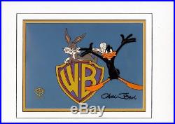 Bugs Bunny & Daffy Duck Warner Bros. Logo Original Prod. Cel Signed Chuck Jones