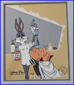 Bugs Bunny & Elmer Fudd BARBER OF SEVILLE ltd ed cel signed by Chuck Jones