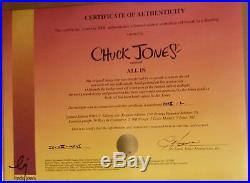 Bugs Bunny, Elmer Fudd cel All in signed Chuck Jones. Framed with COA