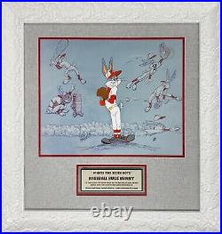 Bugs Bunny L/ED Animation Cel Baseball Bugs Signed Friz Freleng Custom Framed