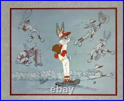 Bugs Bunny L/ED Animation Cel Baseball Bugs Signed Friz Freleng Custom Framed