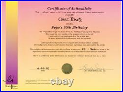 Bugs Bunny & Pepe Le Pew Signed Chuck Jones Limited Edition Cel Pepe's 50th Bday