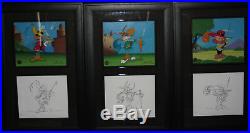 Bugs Bunny, Sylvester, Porky Pig LE Cels withDrawings Set of 3 Signed By Chuck Jones