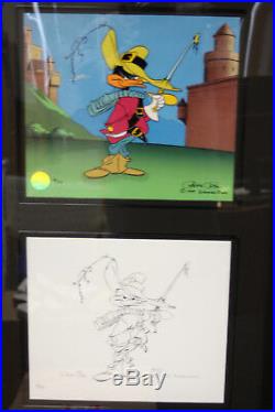 Bugs Bunny, Sylvester, Porky Pig LE Cels withDrawings Set of 3 Signed By Chuck Jones