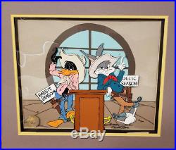 Bugs Bunny and Daffy Duck-Warner Brothers LE Cel-Showdown Signed by Chuck Jones