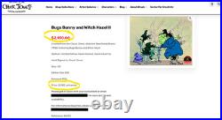 Bugs Bunny and Witch Hazel Chuck Jones Signed Animation Cel