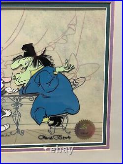 Bugs Bunny and Witch Hazel II Limited Hand Painted Cel Signed Chuck Jones Framed