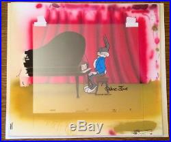 Bugs Bunny at the Oscars Production Cel Painted Background Signed by Chuck Jones
