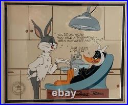 Bugs Bunny/daffy Duck Dentist Cel-chuck Jones Signed-rare Limited Edition (1987)