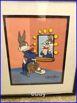 Bugs In The Mirror Original Cel Signed By Chuck Jones Framed And Mounted 498/750