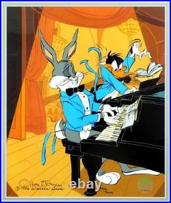 Bugs and Daffy in Concert Cel Signed Chuck Jones Looney Tunes Pianist Art