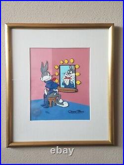 Bugs with Bugs in Mirror Ltd. Ed. Animation Cel, signed by Chuck Jones