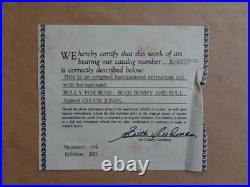 Bully For Bugs Signed Chuck Jomes 1984 Limited Edition Animation Cel