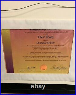 CHARIOTS OF FUR Chuck Jones Hand Signed Limited Edition Cel'ROAD RUNNER