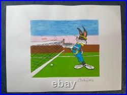 CHUCK JONES (15.7x 11.8 in) painting on old paper signed stamped CHUCK JONES (15.7x 11.8 in) painting on old paper signed stamped
