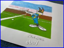 CHUCK JONES (15.7x 11.8 in) painting on old paper signed stamped CHUCK JONES (15.7x 11.8 in) painting on old paper signed stamped