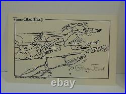 CHUCK JONES AUTOGRAPHED Wile E. Coyote Postcard With Letter On Personal Stationary