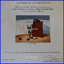 CHUCK JONES BUGS AND GULLI-BULL ANIMATION CEL SIGNED #287/750 WithCOA