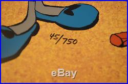 CHUCK JONES BUGS AND GULLI-BULL ANIMATION CEL SIGNED #45/750 WithCOA