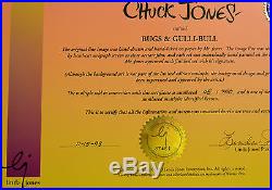 CHUCK JONES BUGS AND GULLI-BULL ANIMATION CEL SIGNED #45/750 WithCOA