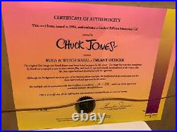 CHUCK JONES CEL BUGS AND WITCH HAZEL TRUANT OFFICER CEL SIGNED/Numbered WithCOA