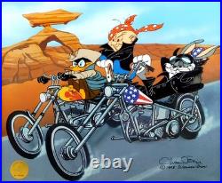 CHUCK JONES Cel Limited Edition Signed Easy Rider Art Bugs Bunny Cell Biker CHUCK JONES Cel Limited Edition Signed Easy Rider Art Bugs Bunny Cell Biker