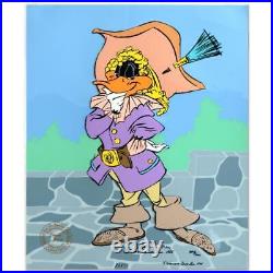 CHUCK JONES Daffy Cavalier Animation Cel Dated 1988 #d HAND SIGNED COA