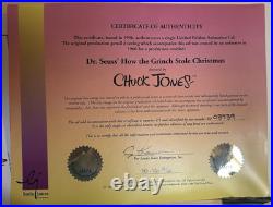 CHUCK JONES HOW THE GRINCH STOLE CHRISTMAS PRODUCTION DRAWING WithMATCHING CEL