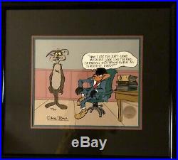CHUCK JONES Hand Signed Animation Cel Daffy Duck Lawyer For Wiley Coyote- COA
