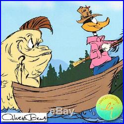 CHUCK JONES Hand Signed Animation Cel FISH TALE Daffy Duck COA